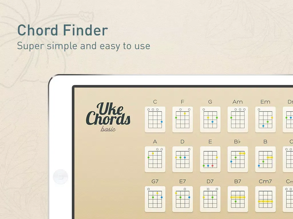 UkeChords - Real Fingering Positions For Ukulele Chords iPad 應用截圖