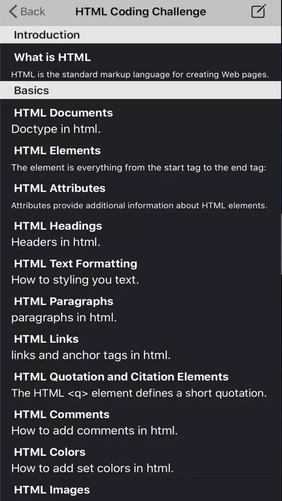 Learn HTML WM سکرین شاٹس