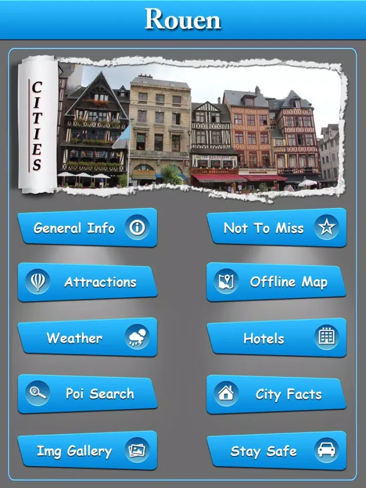 Rouen Offline Map Travel Guide iPad 應用截圖