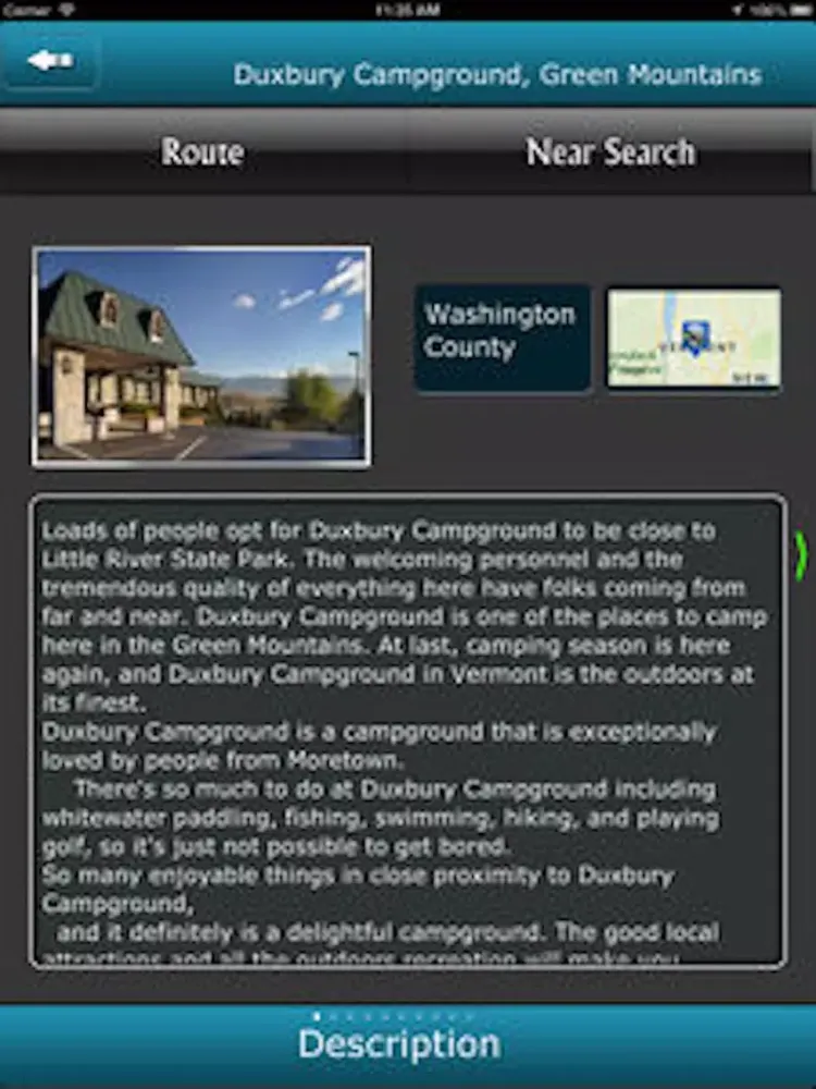 Vermont Campgrounds iPad  스크린샷
