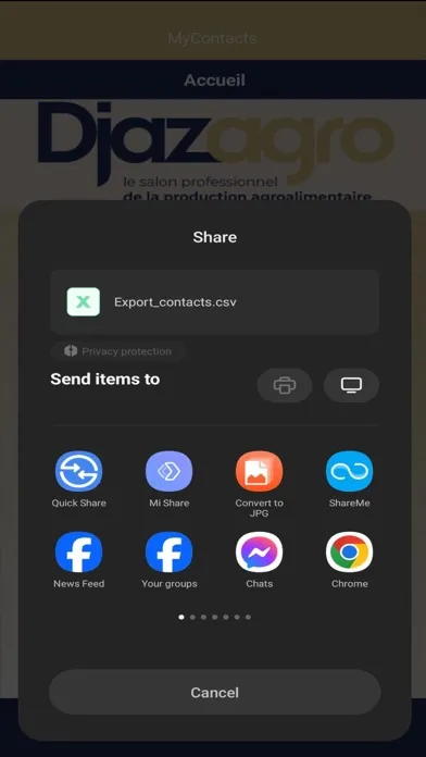 Capturas de tela do MyContacts-New-Events