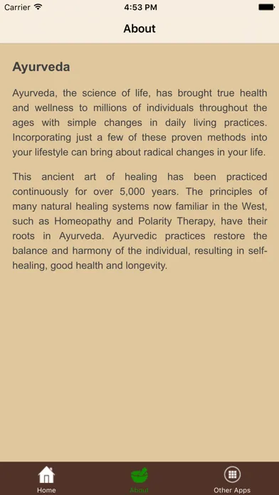 Capturas de tela do Ayurvedic Remedies - Treatment - Herbs