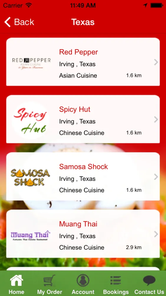 Capturas de tela do My Restaurant Finder