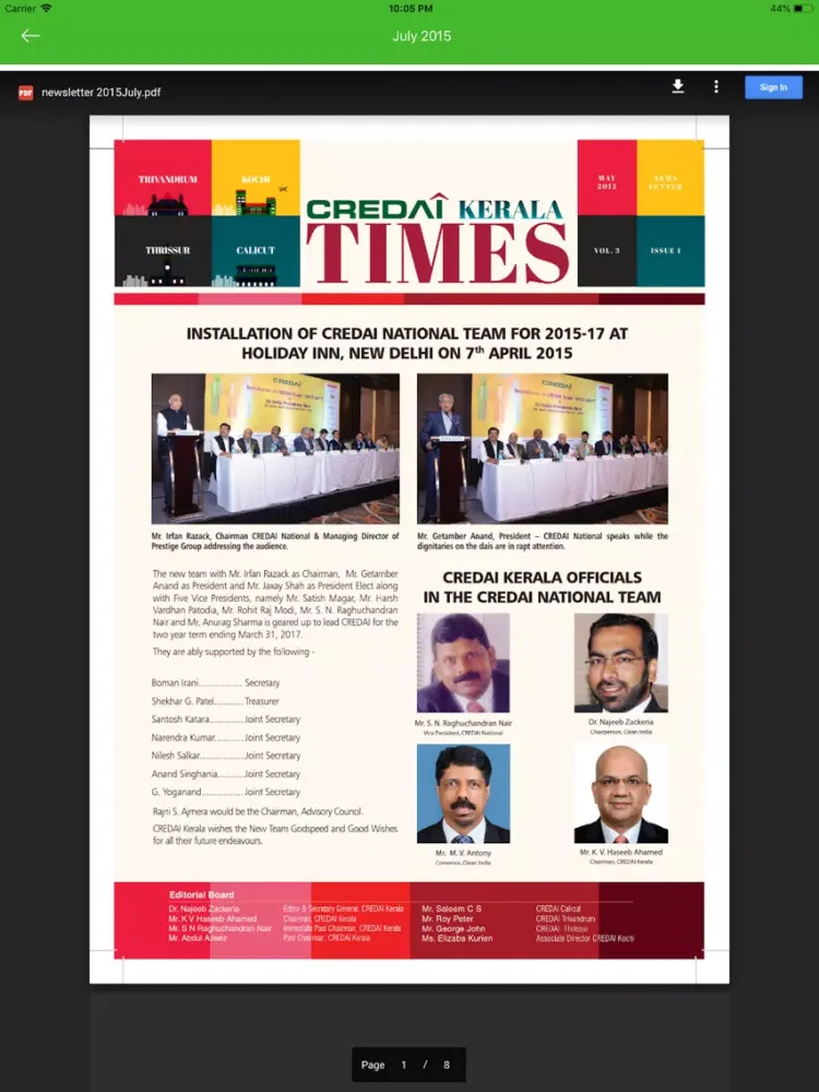 Credai Kerala eLibrary iPad  Screenshots