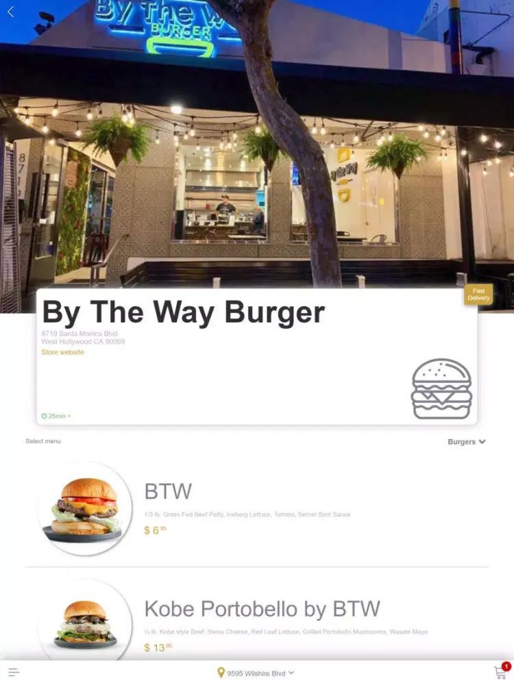 Zrzuty ekranu By The Way Burger iPad 