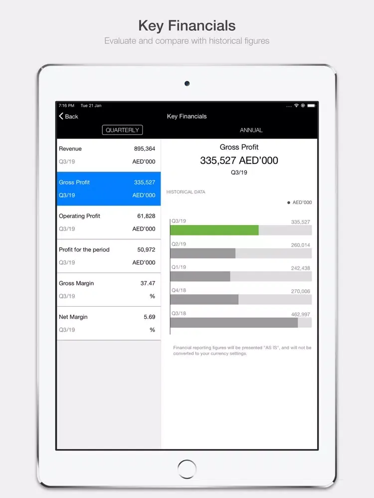 Capturas de pantalla de DAMAC Investor Relations iPad 