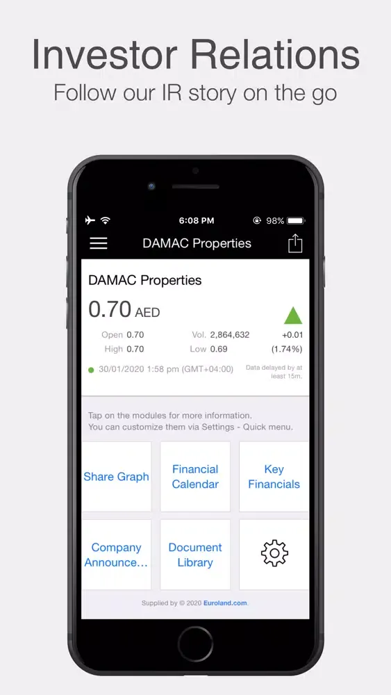 Capturas de pantalla de DAMAC Investor Relations
