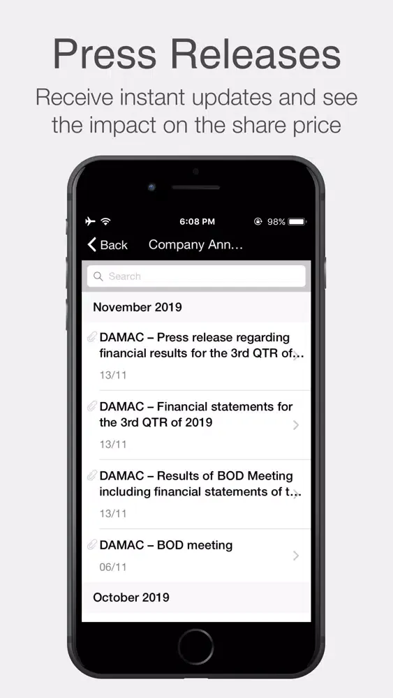 Capturas de pantalla de DAMAC Investor Relations