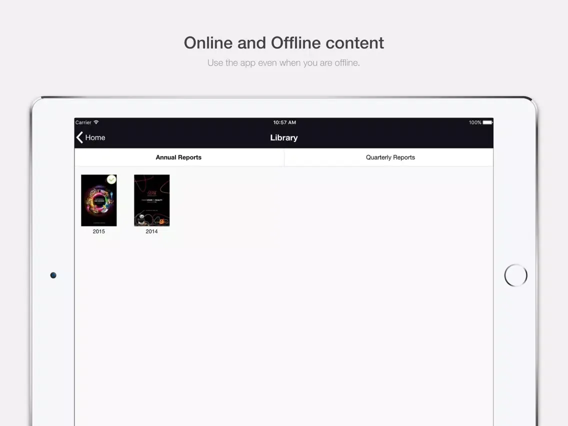 Tangkapan layar DXB Entertainments Investor Relations iPad 