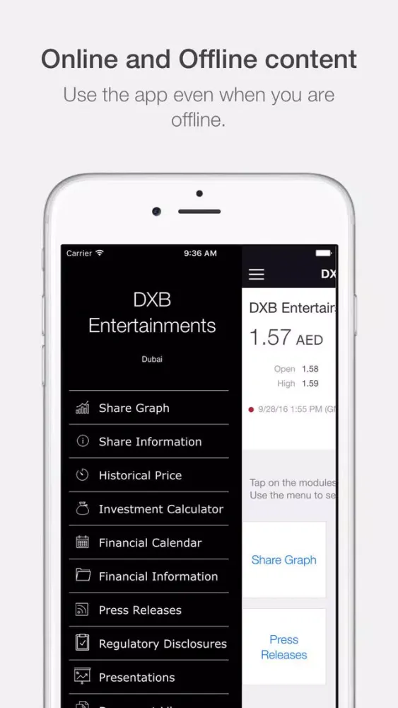 Tangkapan layar DXB Entertainments Investor Relations