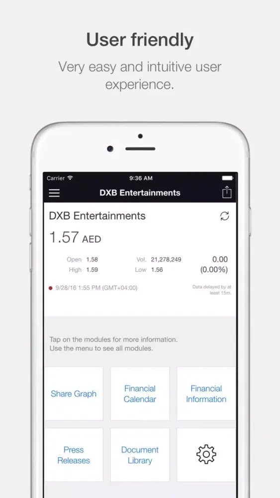 Tangkapan layar DXB Entertainments Investor Relations