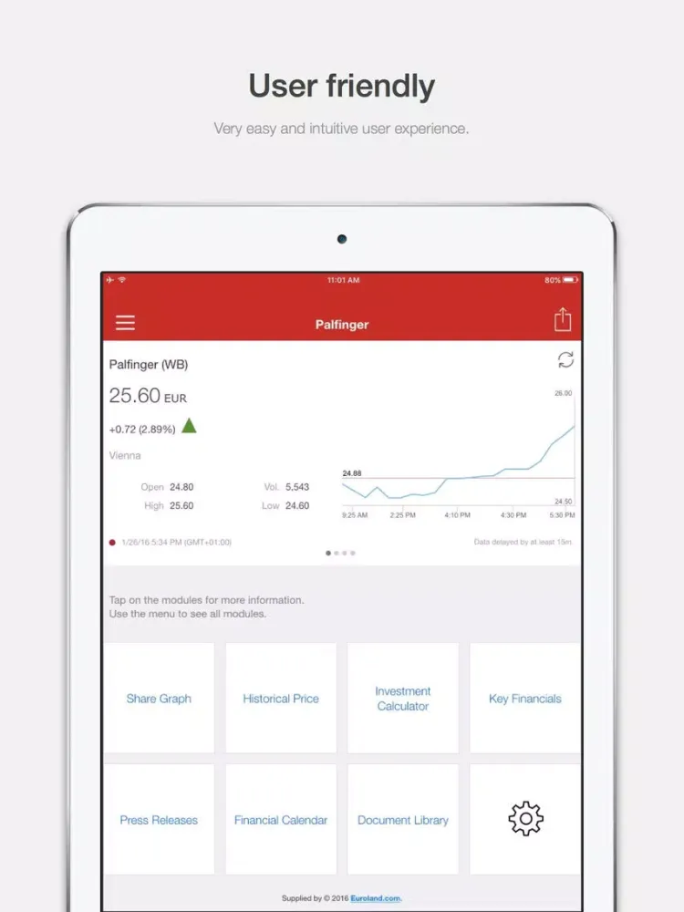 Captures d'écran de Palfinger Investor Relations iPad 