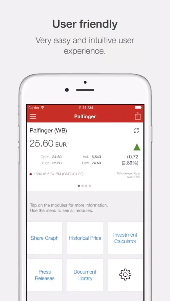Captures d'écran de Palfinger Investor Relations