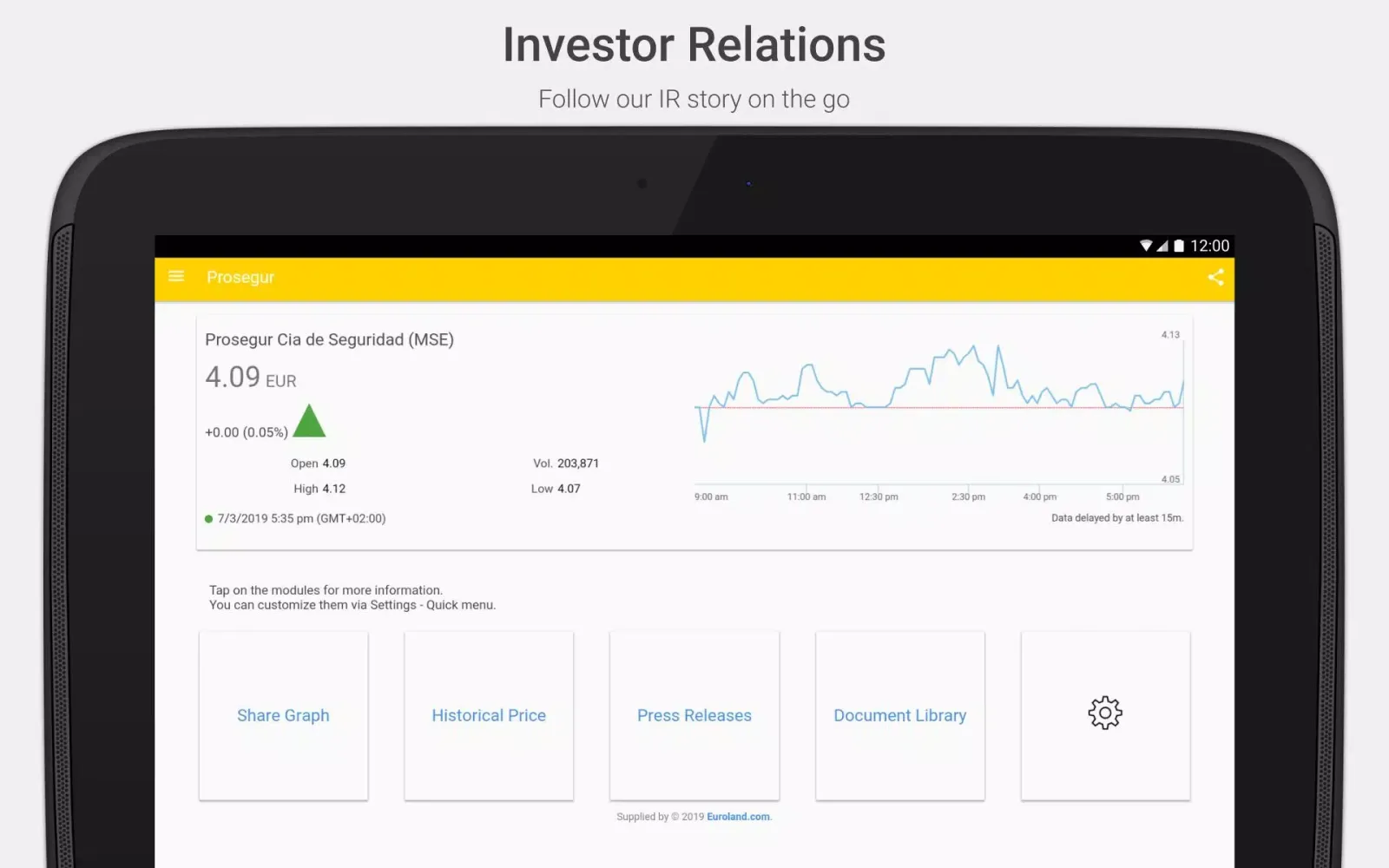 Prosegur Investor Relations Screenshots