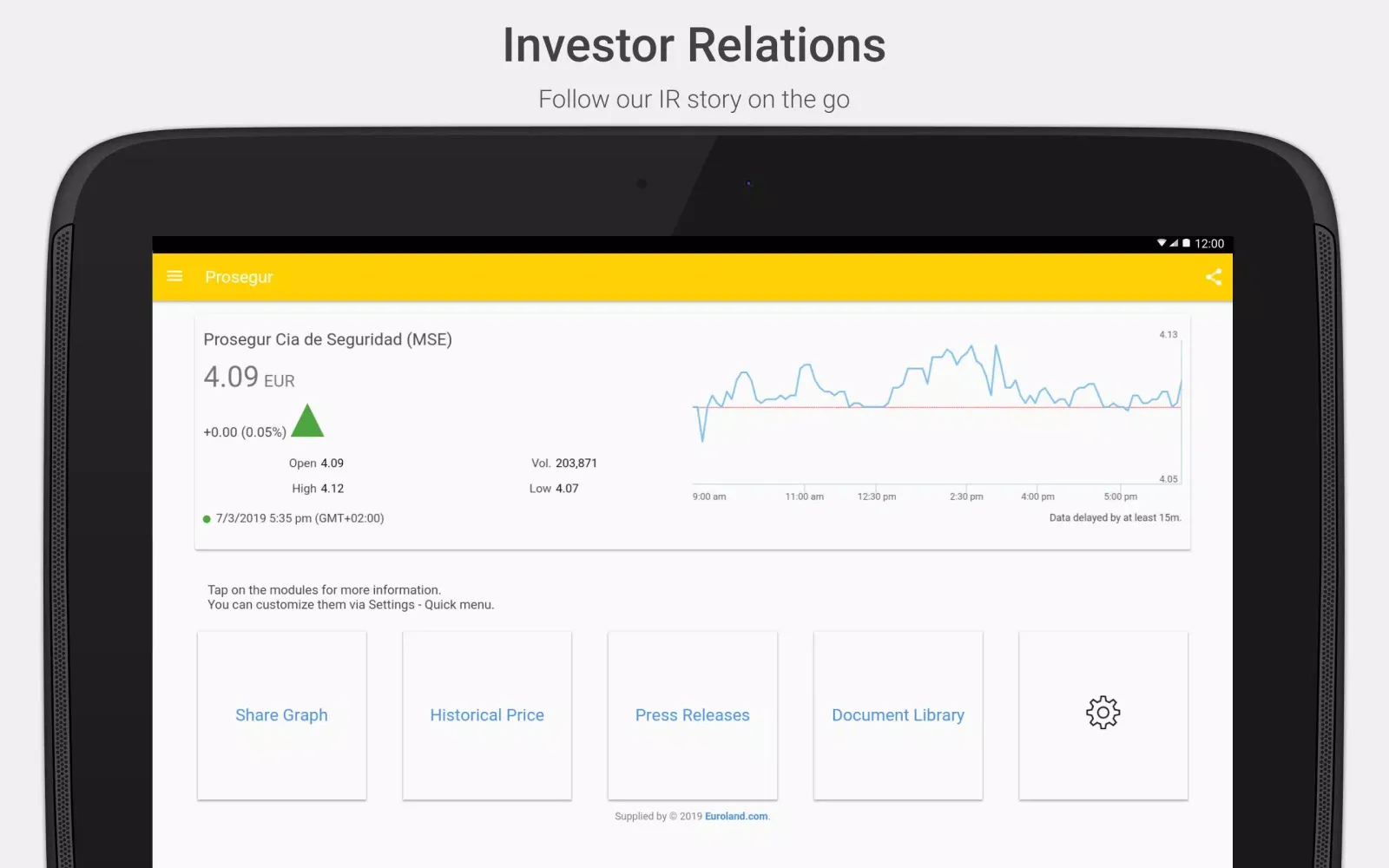 Prosegur Investor Relations Screenshots