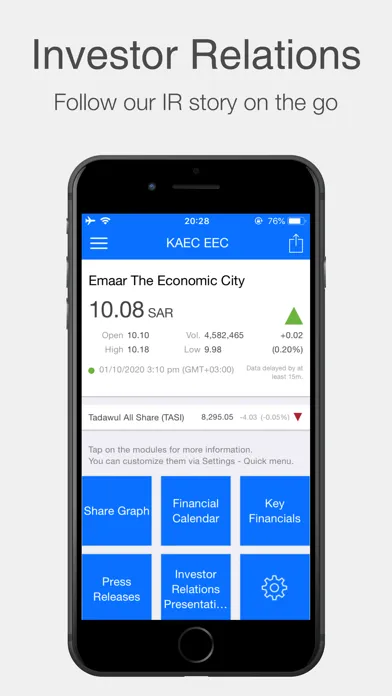 Tangkapan skrin KAEC Investor Relations