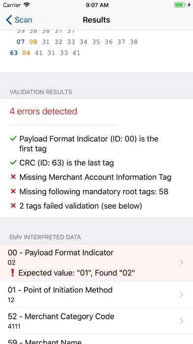 Tangkapan skrin EMV QR Code Reader & Generator