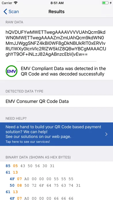 Tangkapan skrin EMV QR Code Reader & Generator