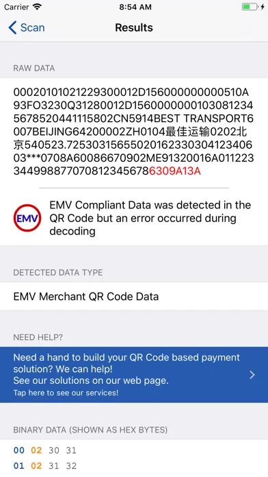 Tangkapan skrin EMV QR Code Reader & Generator
