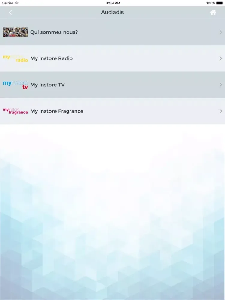 ภาพหน้าจอของ Audiadis iPad 