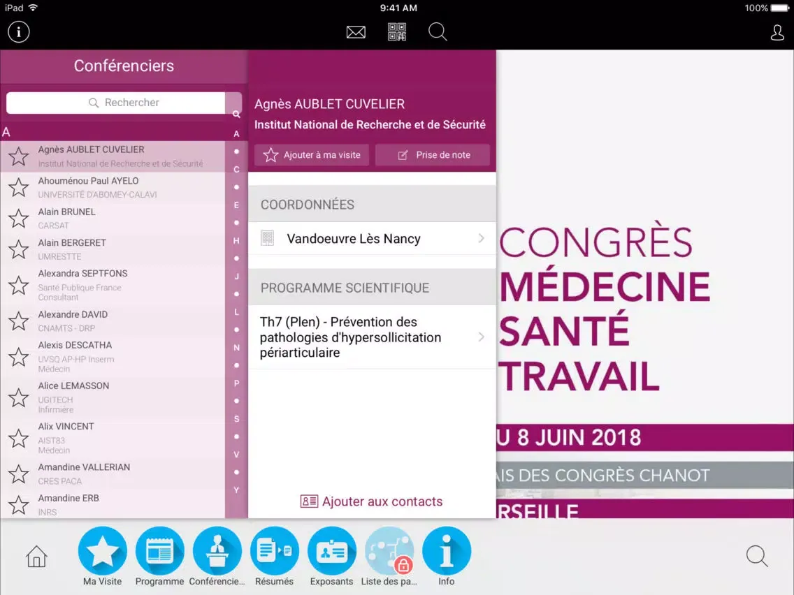 Captures d'écran de CNMST 2018 iPad 