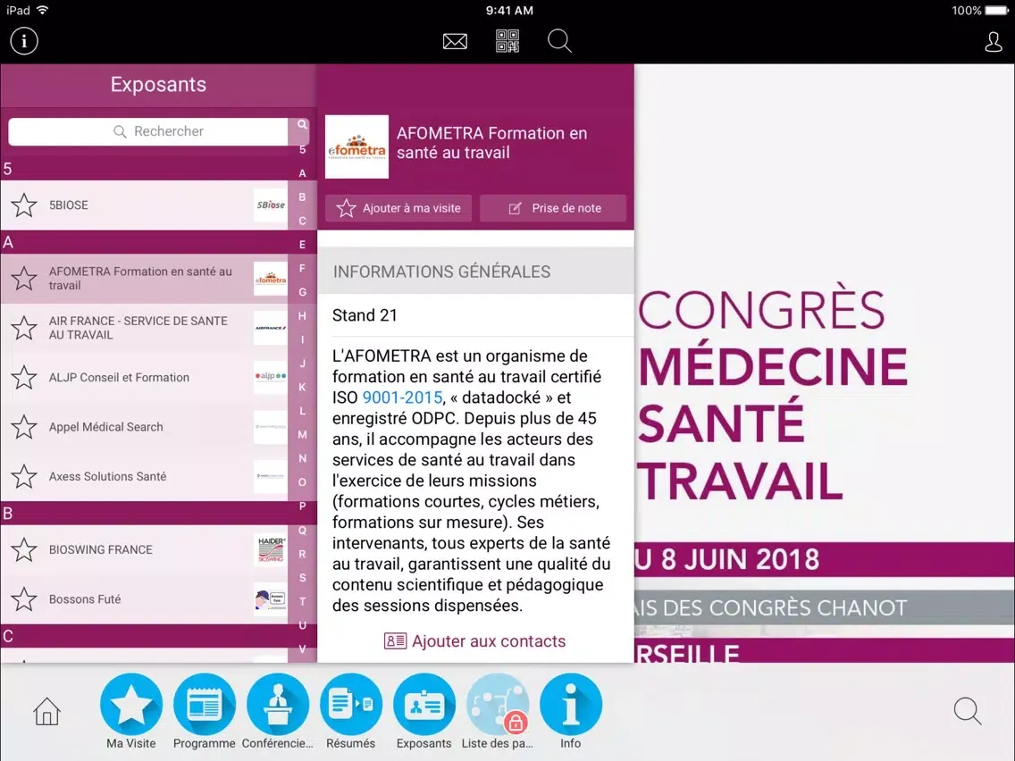 Captures d'écran de CNMST 2018 iPad 