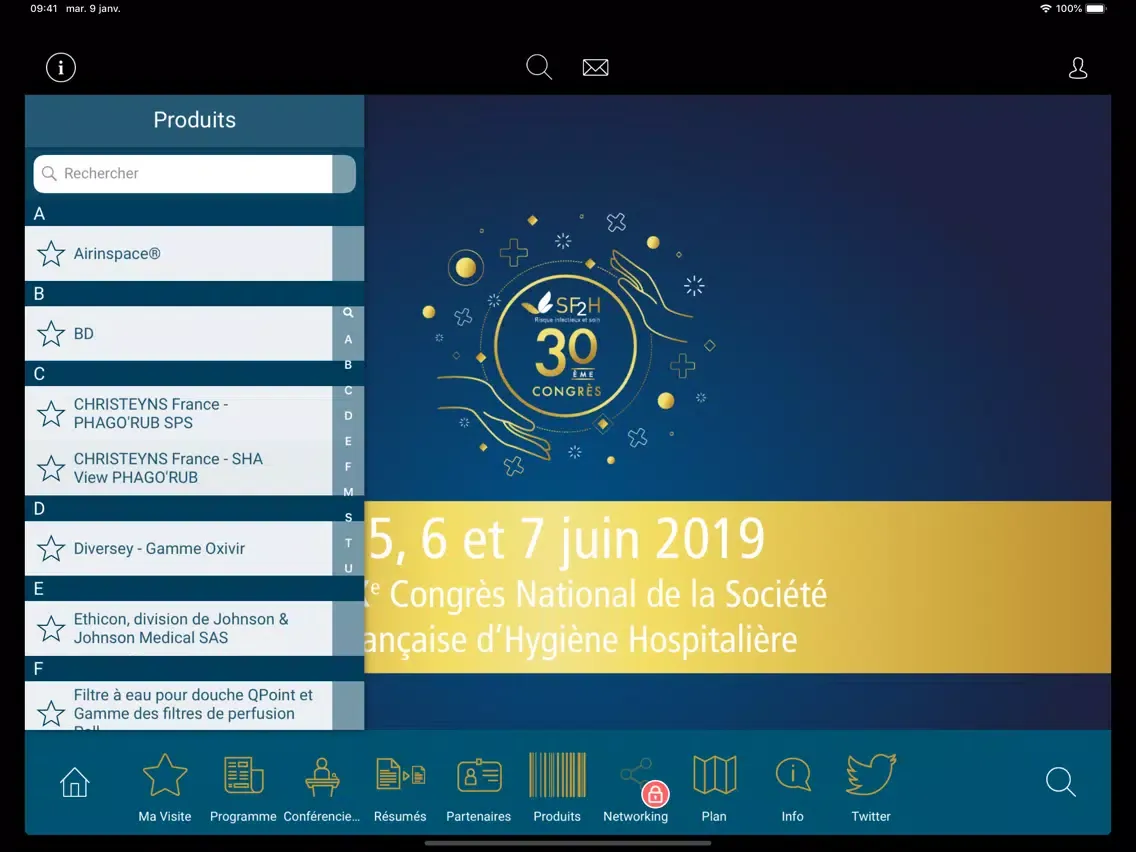 Captures d'écran de Congrès SF2H 2019 iPad 
