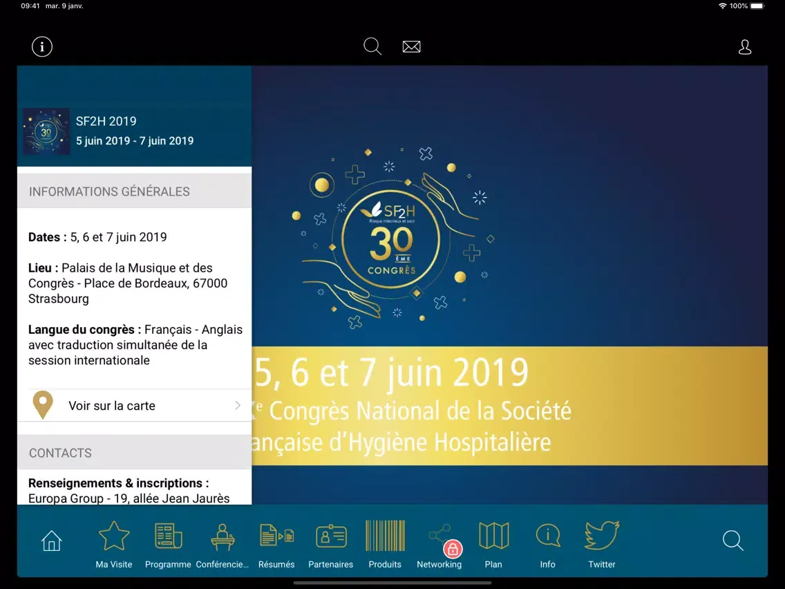 Captures d'écran de Congrès SF2H 2019 iPad 