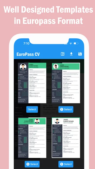 Captures d'écran de Europass CV Maker - Europe