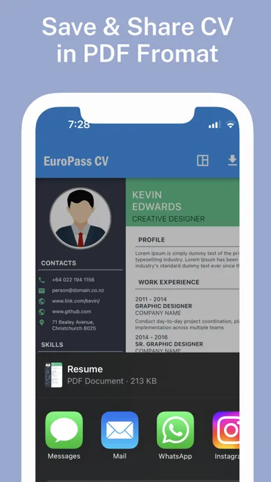 Captures d'écran de Europass CV Maker - Europe