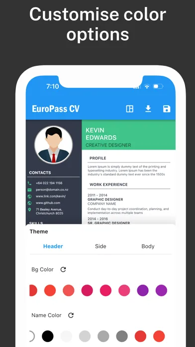 Captures d'écran de Europass CV Maker - Europe