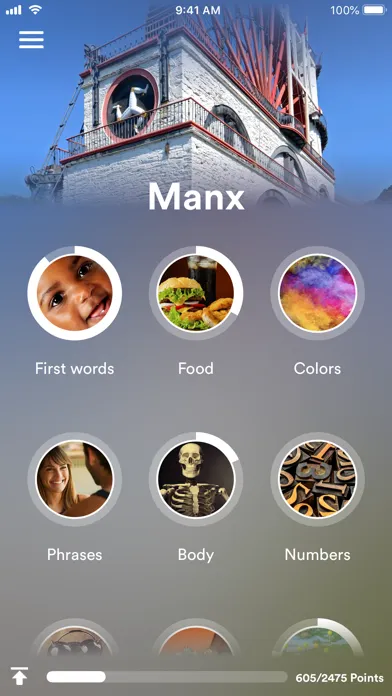 Tangkapan layar Learn Manx - EuroTalk