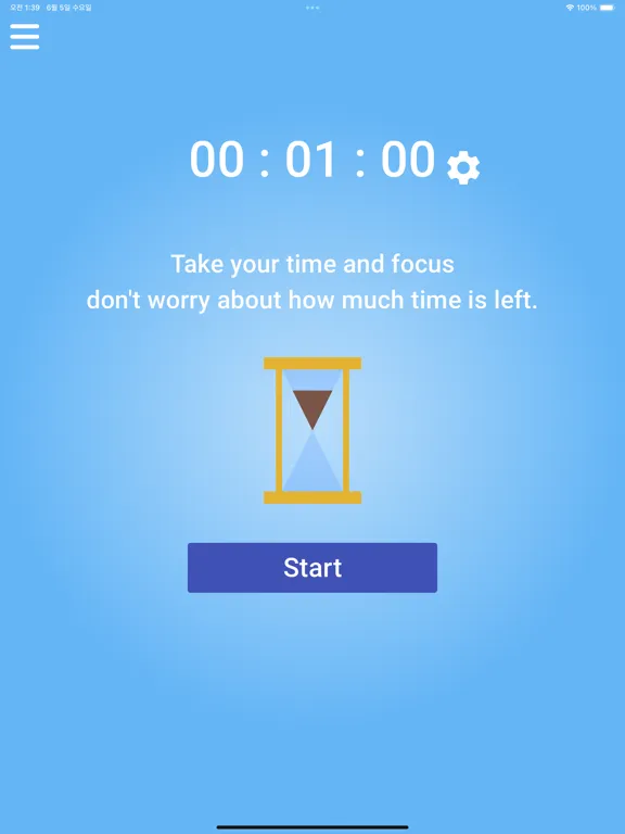 Hourglass-Heart at Ease Timer iPad  스크린샷