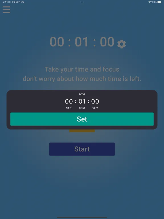 Hourglass-Heart at Ease Timer iPad  스크린샷