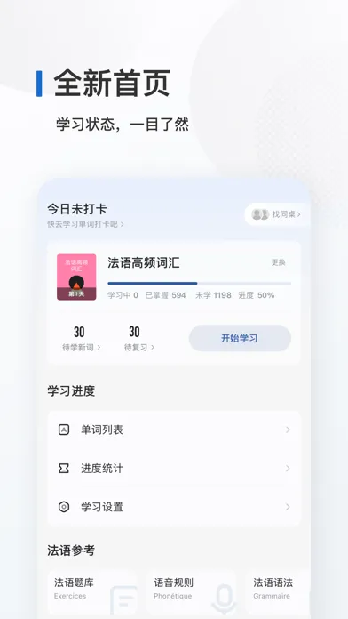 Скриншоты 法语背单词 - 法语单词记忆工具