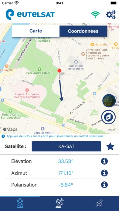 Capturas de pantalla de Eutelsat satellite finder
