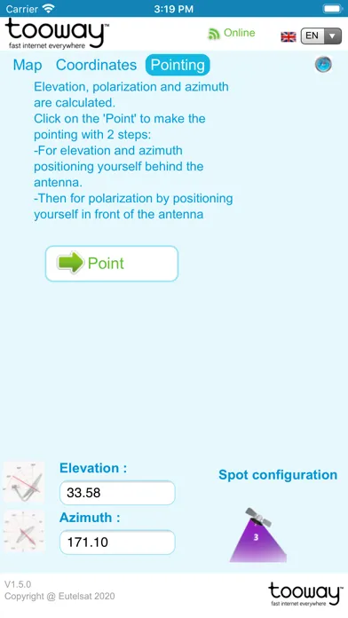 Tangkapan layar Ka-Sat Finder for Tooway