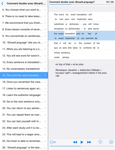 Tangkapan skrin Anglais général iPad 