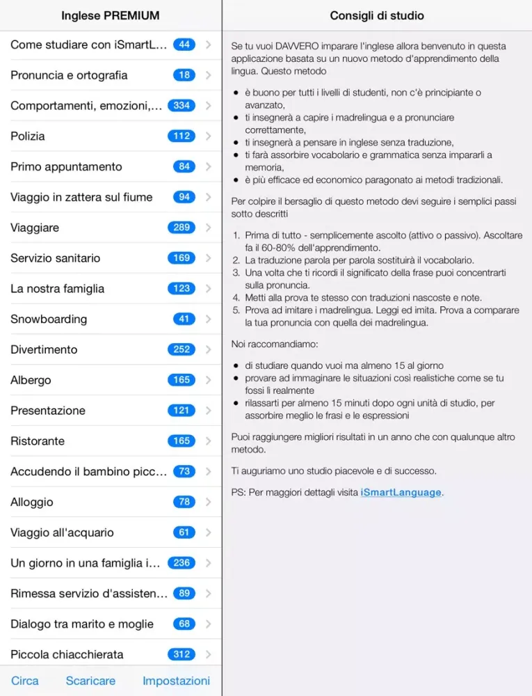 ภาพหน้าจอของ Inglese PREMIUM iPad 
