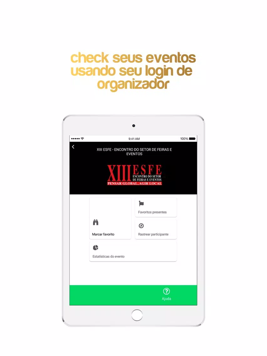 Ảnh chụp màn hình của euVou Organizador iPad 