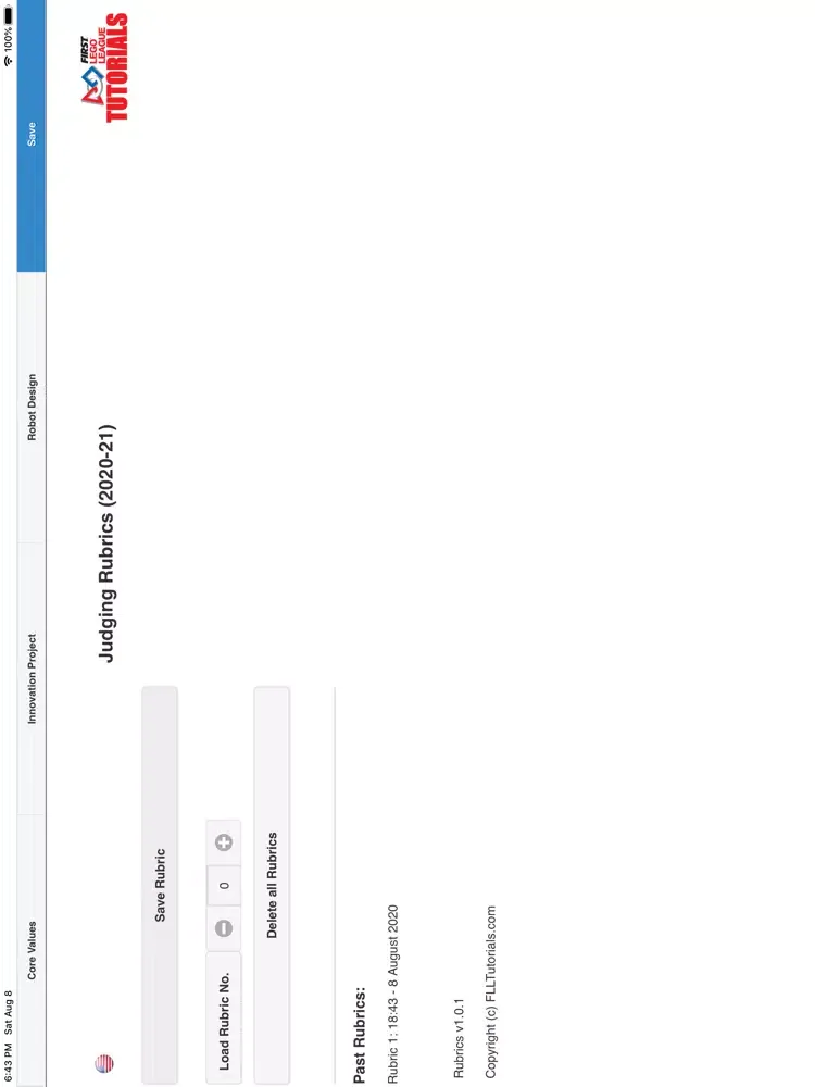 Tangkapan skrin FLL Rubrics iPad 