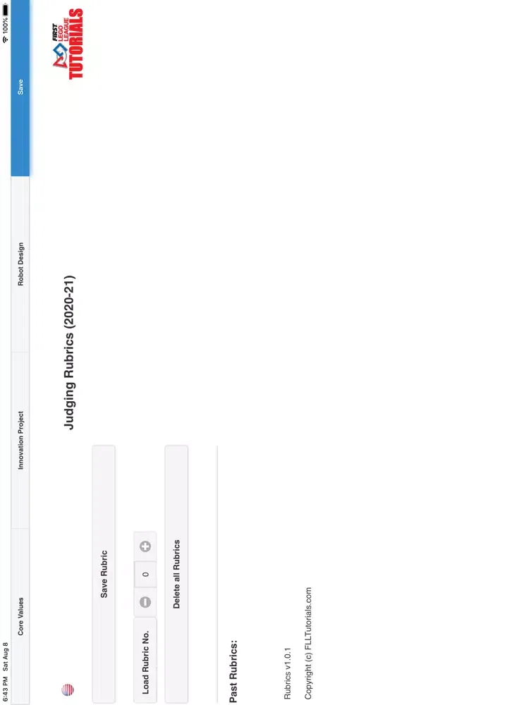 Tangkapan skrin FLL Rubrics iPad 