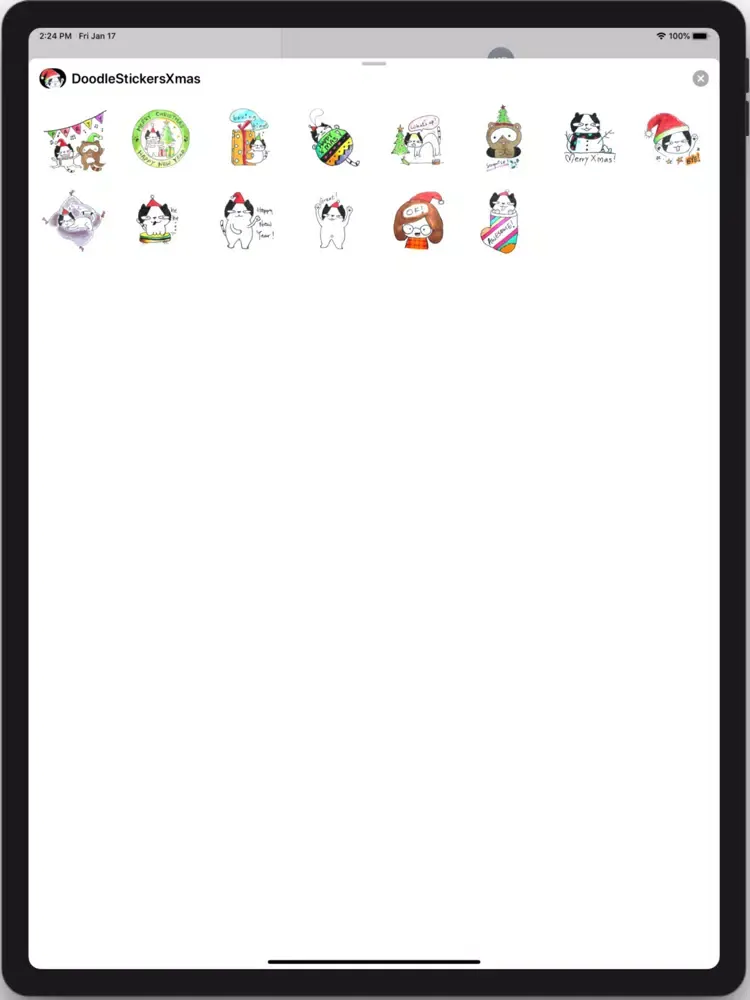 Tangkapan skrin Doodle Funny Stickers Xmas iPad 