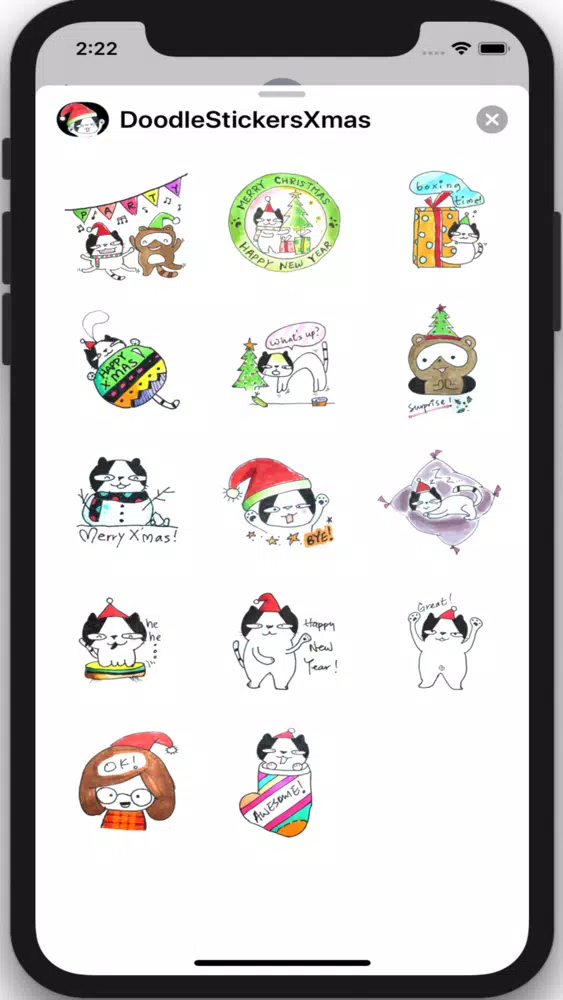 Zrzuty ekranu Doodle Funny Stickers Xmas