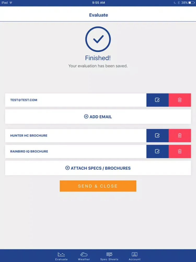 ภาพหน้าจอของ Evaluator Pro: Irrigation iPad 