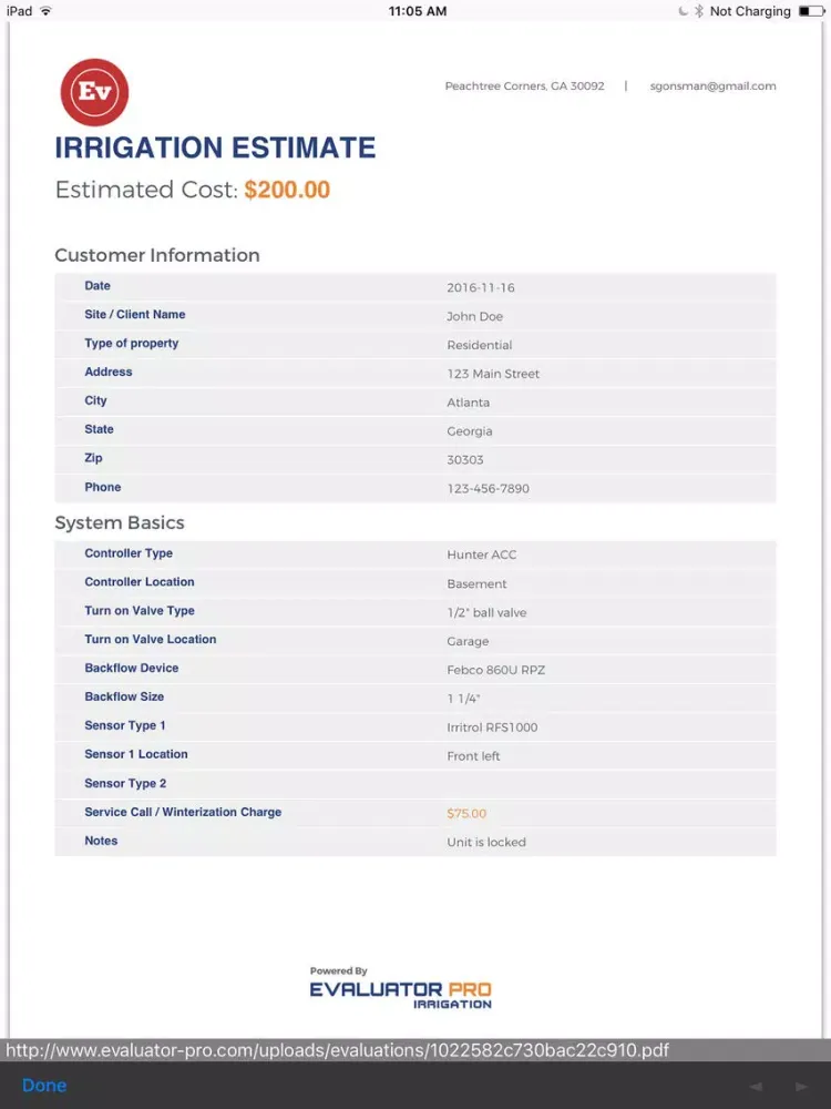 ภาพหน้าจอของ Evaluator Pro: Irrigation iPad 
