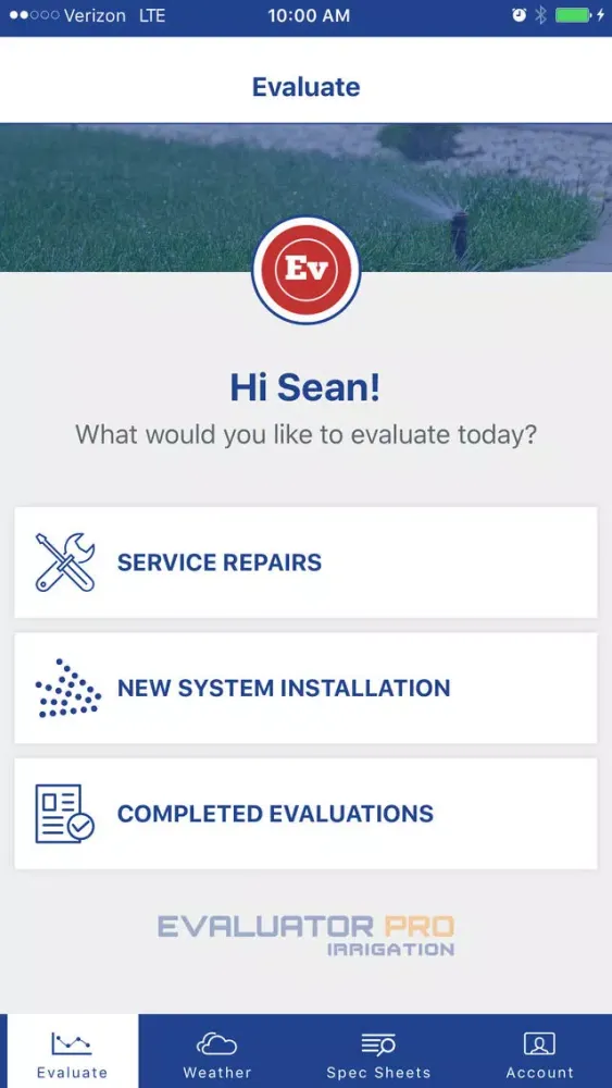 ภาพหน้าจอของ Evaluator Pro: Irrigation