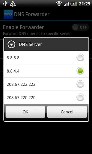 Screenshot di DNS forwarder