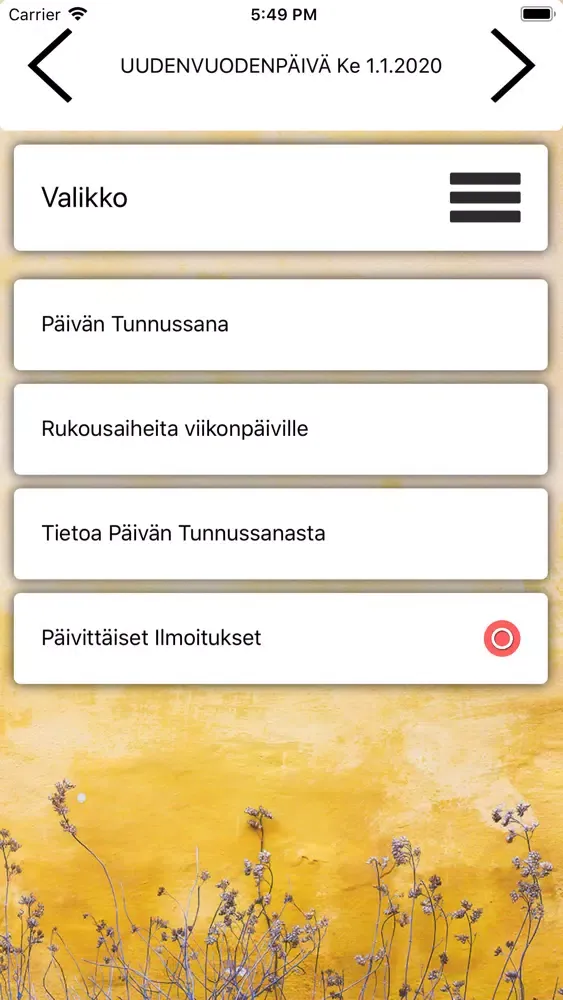 Скриншоты Päivän Tunnussana 2020