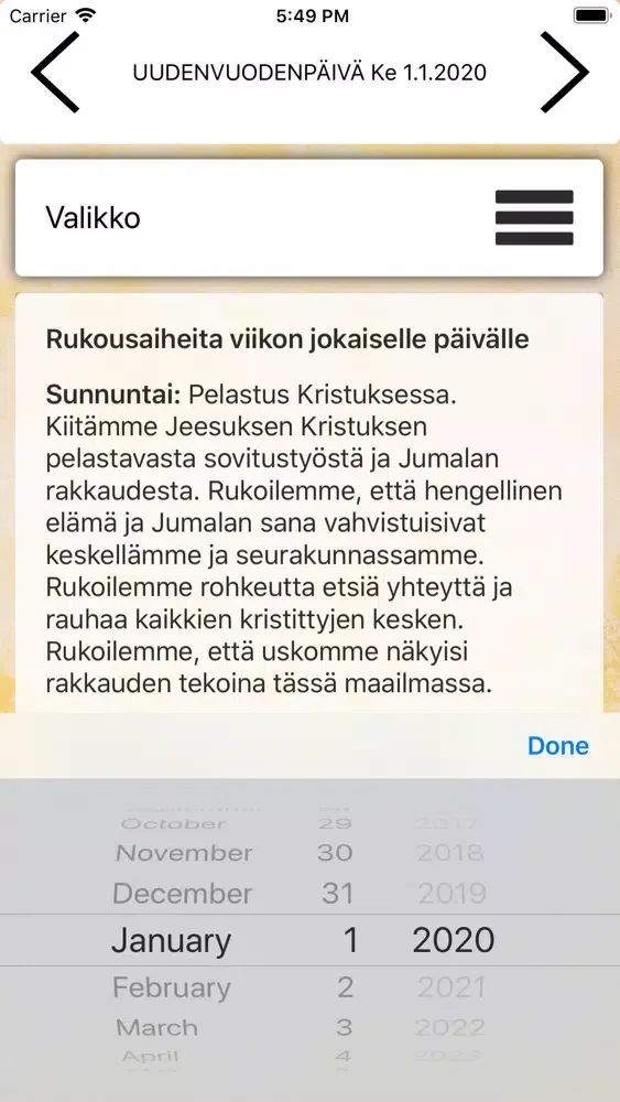 Скриншоты Päivän Tunnussana 2020